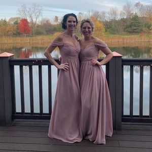 Revelry Rose quartz bridesmaid dress